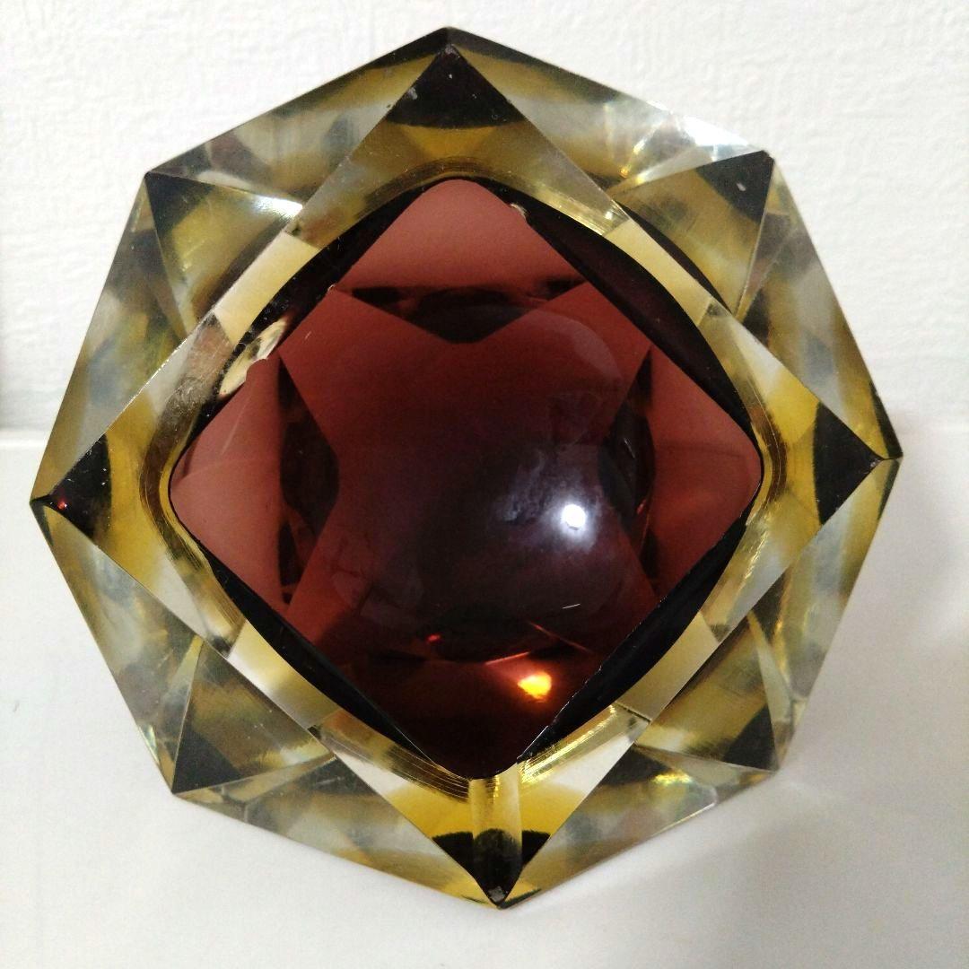 イタリア　ベネチアングラス　灰皿　アッシュトレイ　ガラス　オブジェ　インテリア