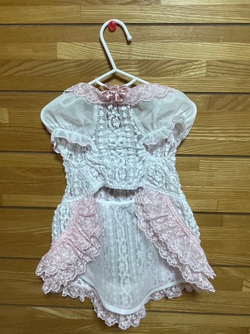 きゃんナナ 犬服 サマーレースワンピース Ｌサイズ モーブピンク