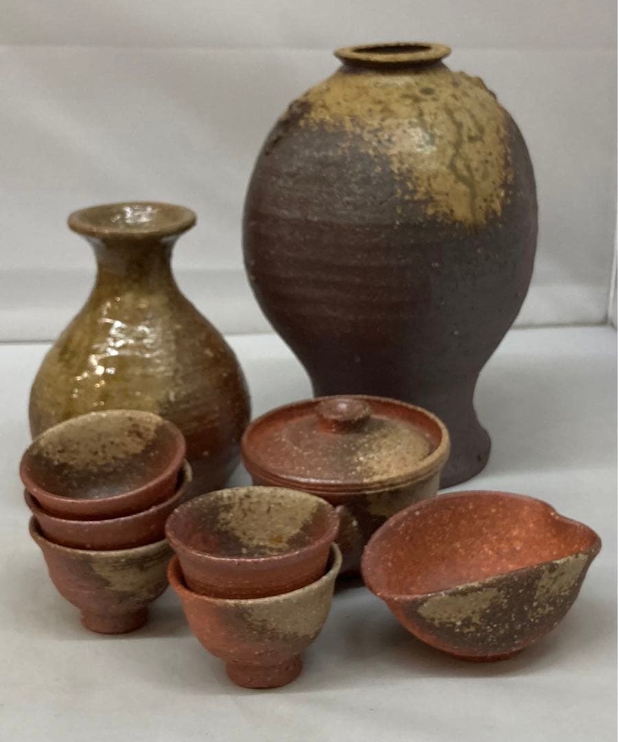 B163b  高橋楽斎作　花入・徳利・玉露茶器　3点セット　共箱　極箱