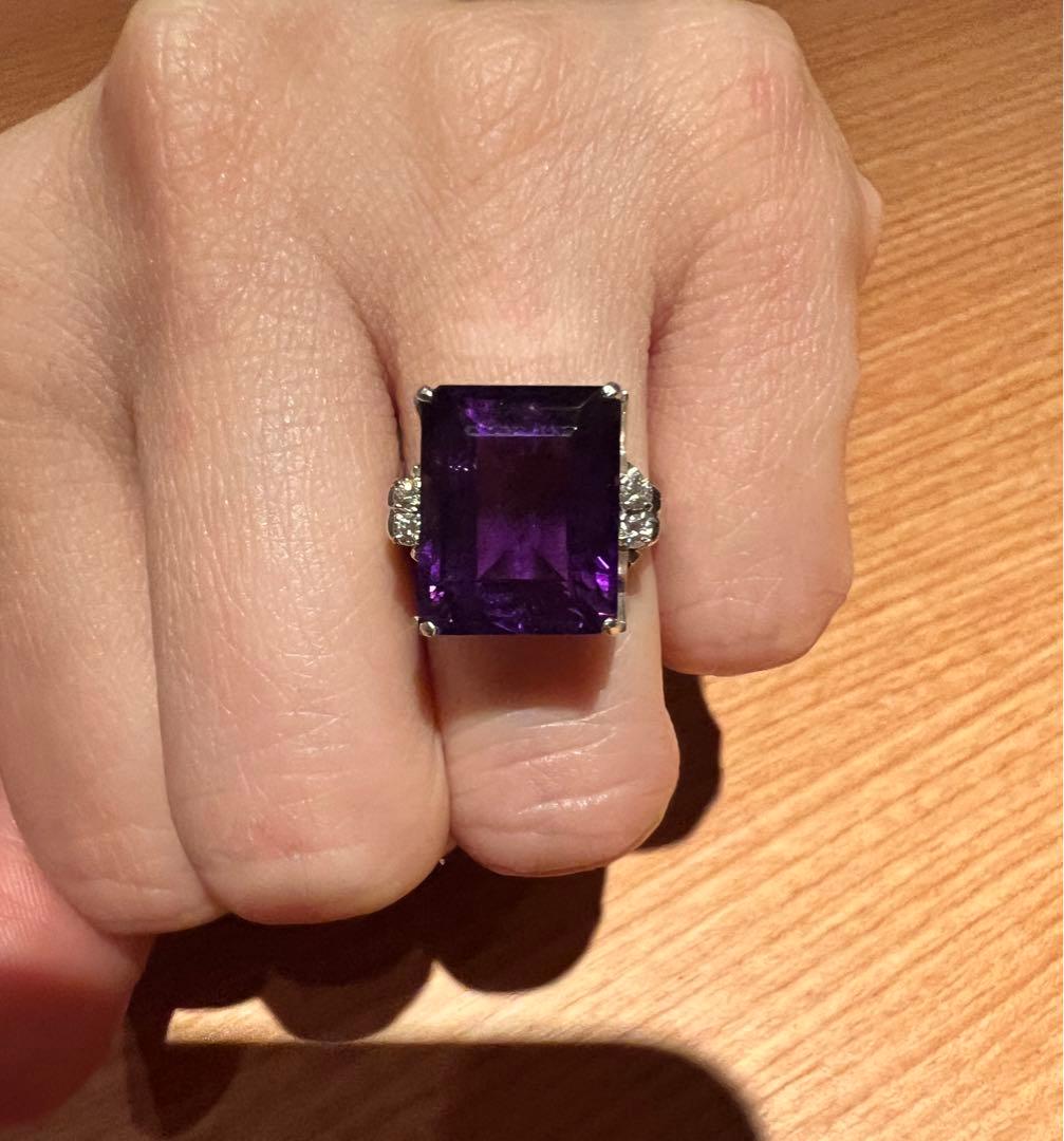 アメジストリング PT900プラチナリング