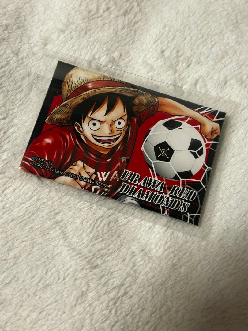 【希少】ONE PIECE ワンピース 浦和レッズ スクエア缶バッジ ルフィ
