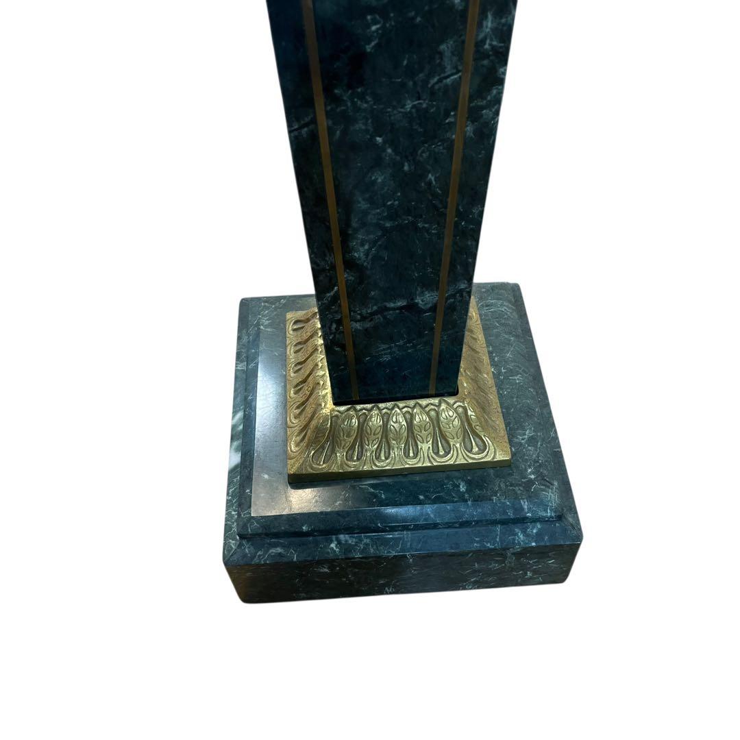 超希少　大理石　金彩装飾　ライオン彫刻　台座