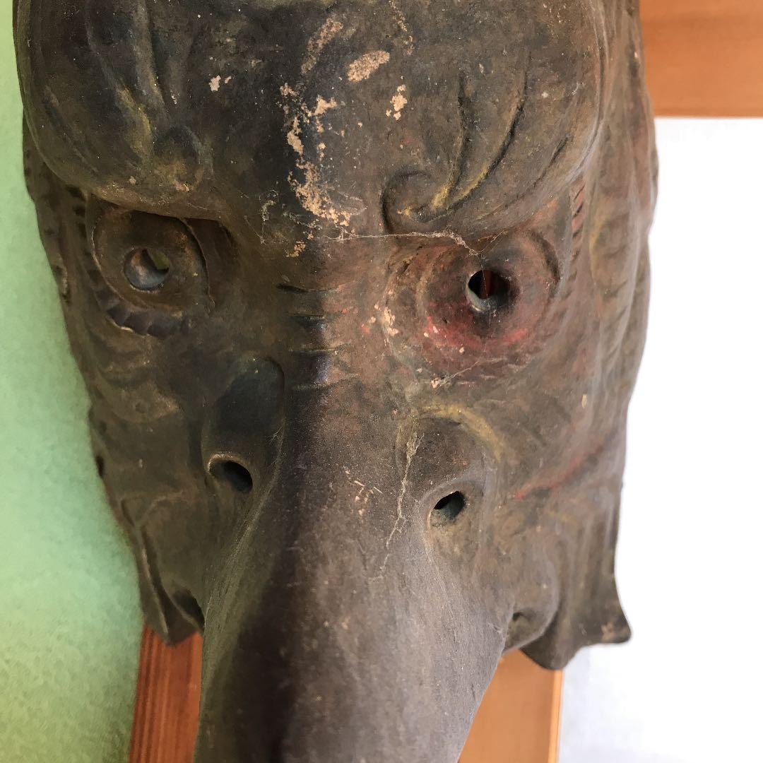 古い伎楽面　迦楼羅面？　大巾値下げ　古い箱見つかる