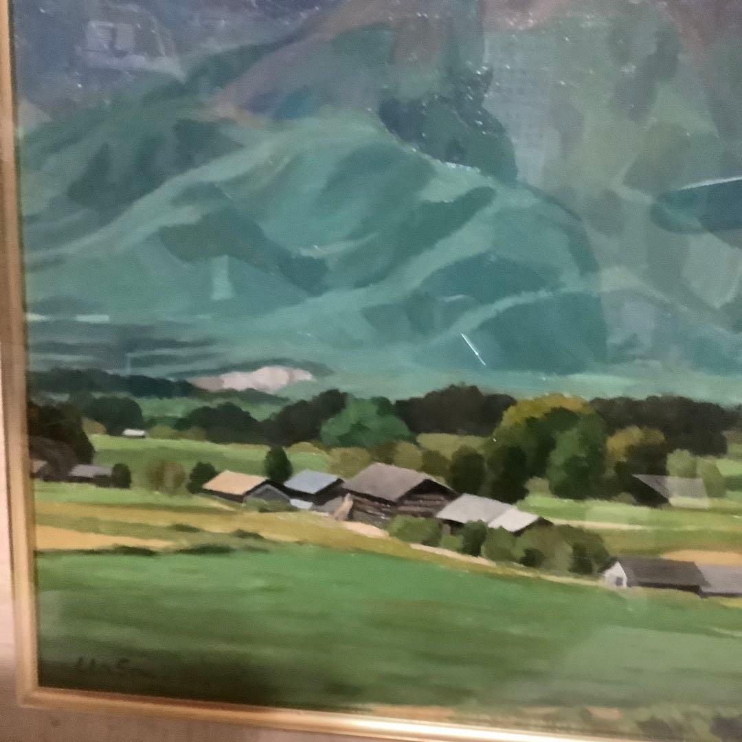 【真作】　池田正文　（甲斐路初夏）　油絵　8号　師:安井曾太郎 芸大油画科卒