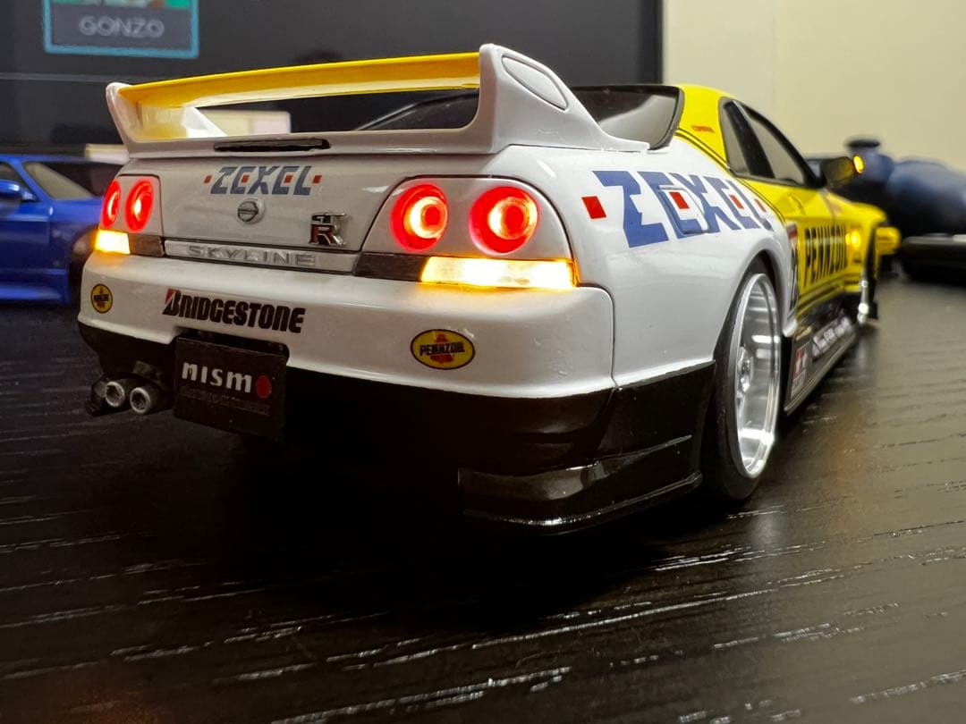 ミニッツ　R33 GT-R フルLED フルエアロ　写真追加