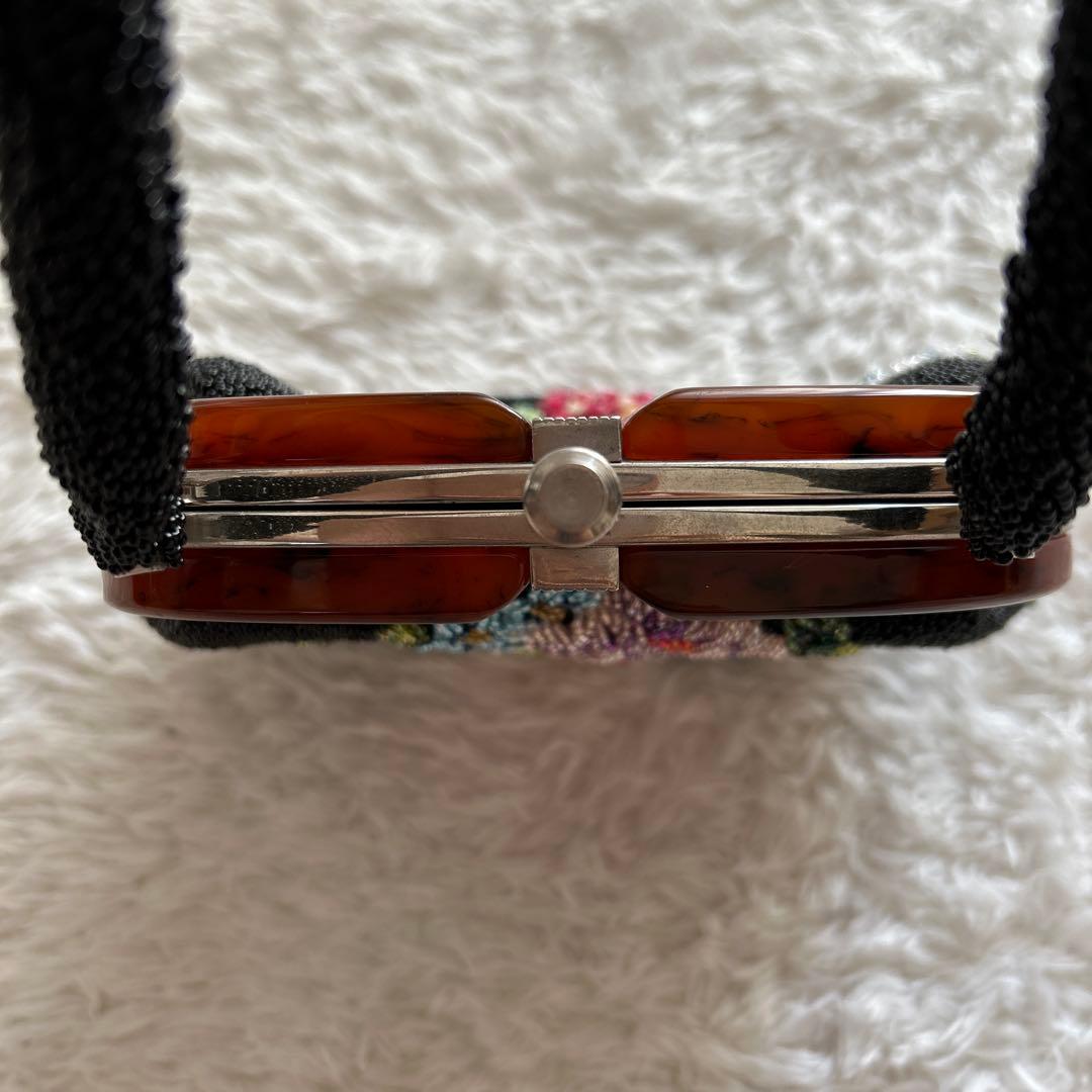 花柄　総ビーズ刺繍 和装用バッグ　ヴィンテージ