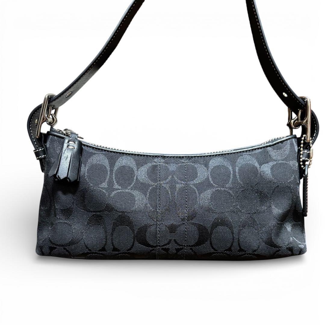 【Kanon様】COACH ショルダーバッグ ブラック 6371 シグネチャー