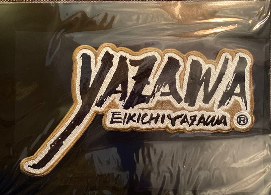 の*り様 E.YAZAWA ロゴ BIG刺繍ワッペンシール(フデ)ブラック