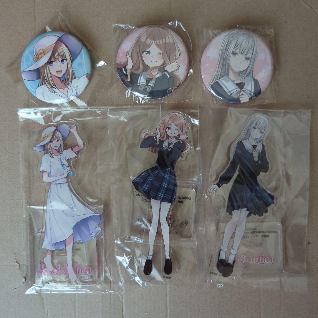 BanG Dream! アクリルフィギュア3個と缶バッチ3個