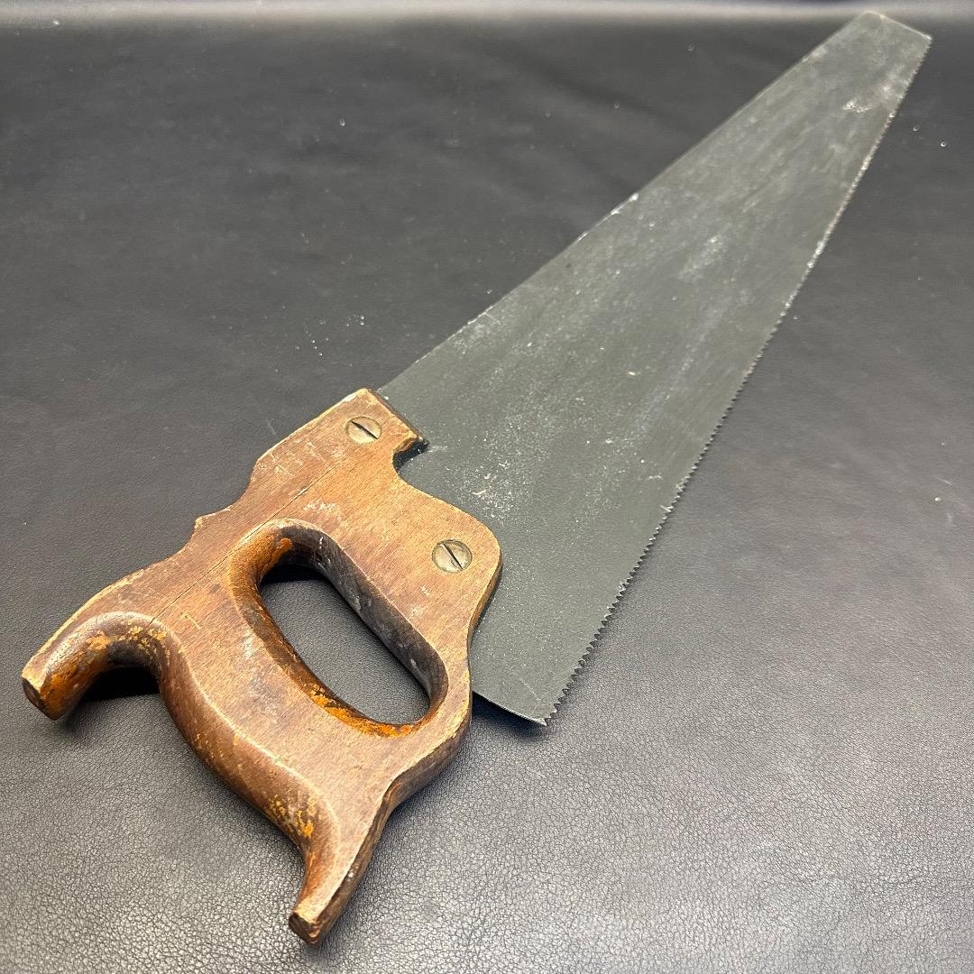 ♡Nc左1007 アンティーク 装飾用ノコギリ 風景画 木製 ヴィンテージ