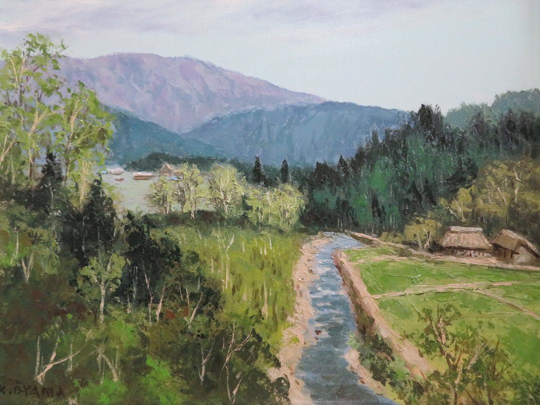 ◆　大山功　「美濃路」　油彩　F6号　應美会会員　 ◆