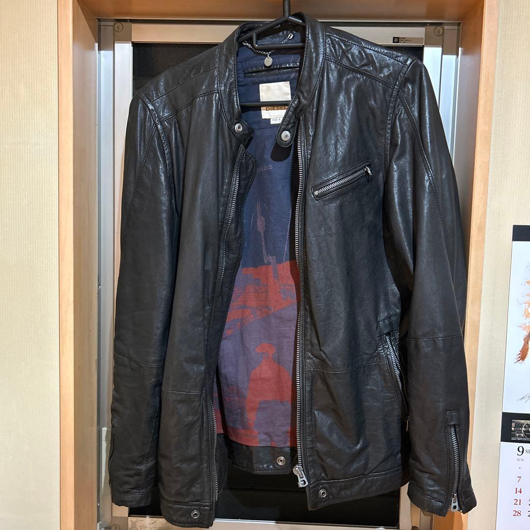 DIESEL ブラックレザージャケット Sサイズ