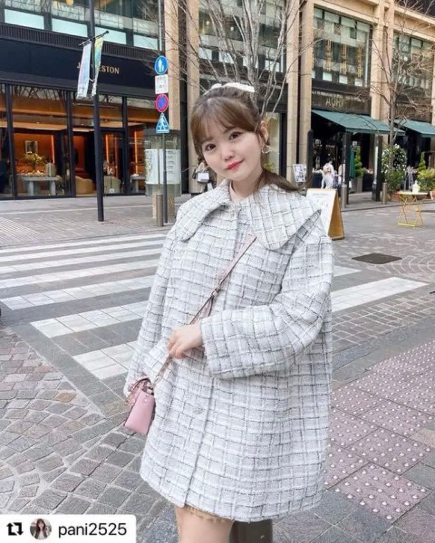 チェスティ⭐️ツイードビッグカラーコート⭐️1