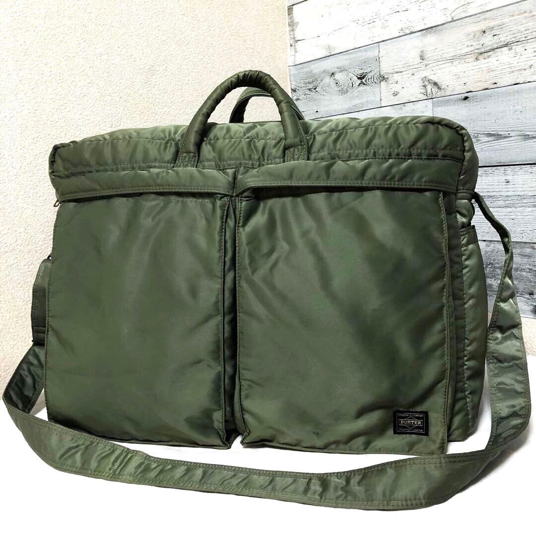 極美品✨希少 ポーター タンカー ボストンバッグL セージ 大容量 2way