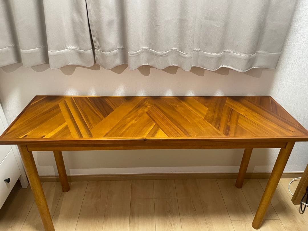 fent ヘリンボーンデザイン木製カウンターデスク