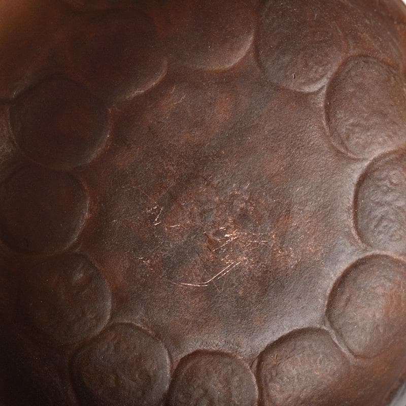 中国　古銅唐銅　鎚出　神獣文碗　C　7343E