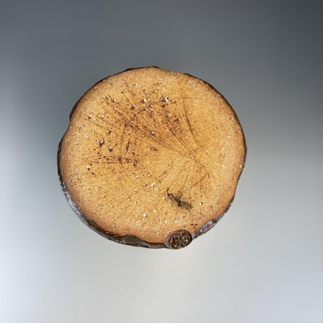 【中古品】茶道具　十三代田原陶兵衛造　萩焼　擂座花入（共箱）