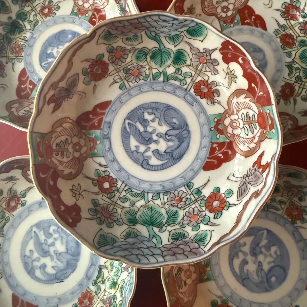 2152様感謝‼️いいとこどり‼️Dragon❌あじさい桐に蝶菊　七寸皿＆膾皿の2客