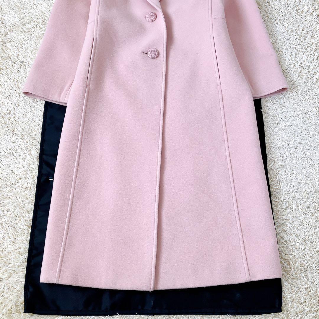 美品✨Rene 2020 アンゴラ混ロングチェスターコート 34 ピンクベージュ