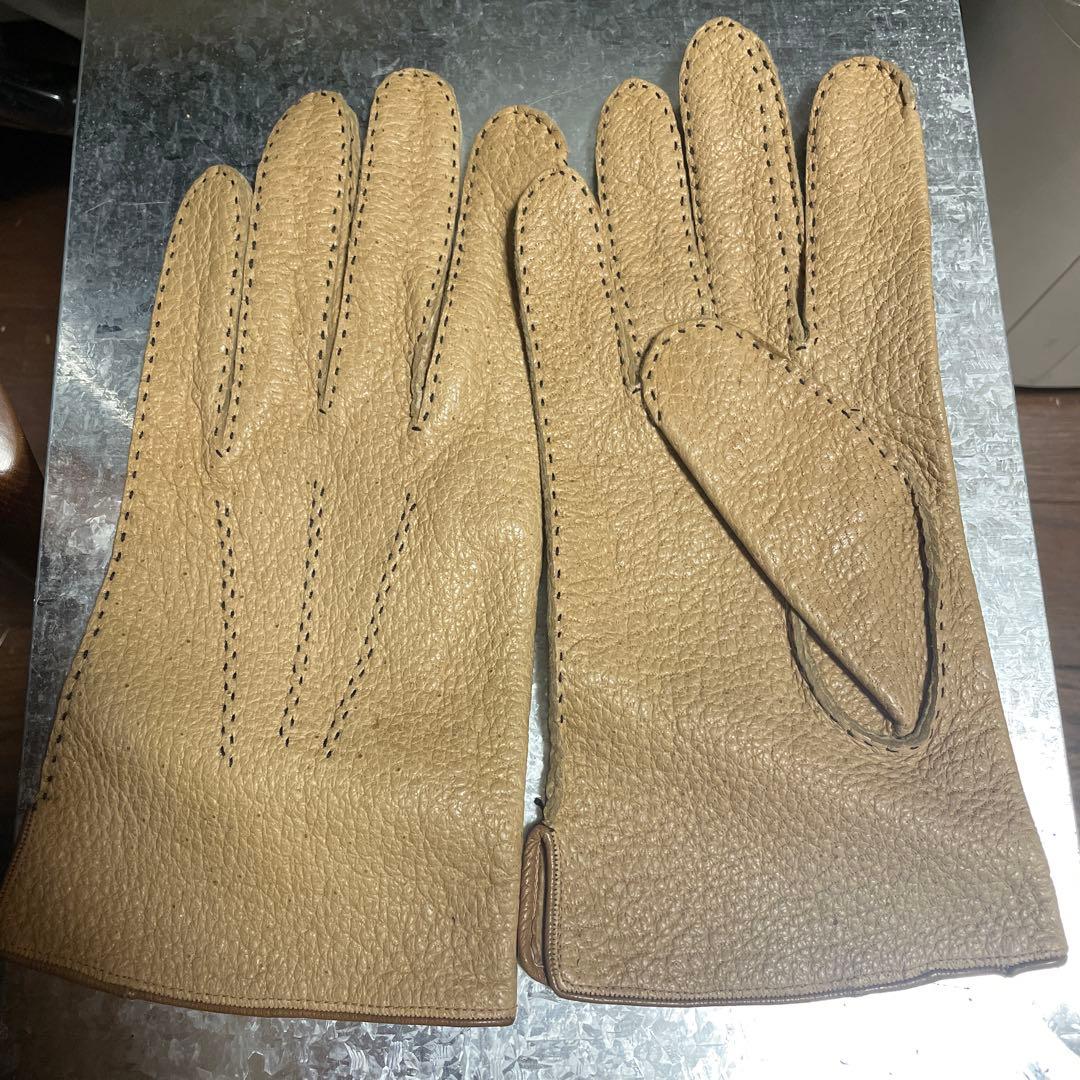 y*n様 希少！　Vintage ペッカリー　手縫い　手袋　ベージュ