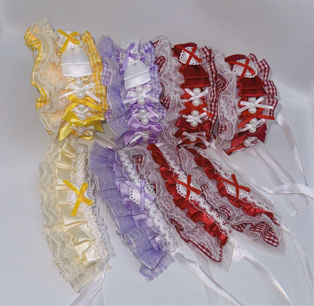 【ぴーくページ】ぬい服 ヘッドドレス ドレス　推し活 ハンドメイド