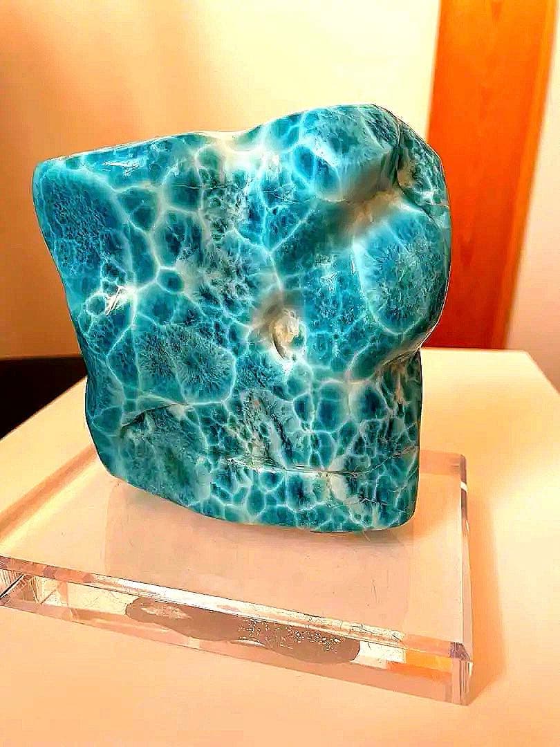 激レア！ラリマー原石　716g 鑑別書付き