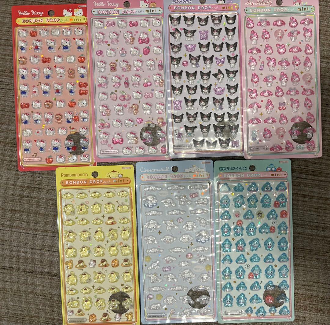 【正規品】サンリオ　ボンボンドロップシール　mini 7種