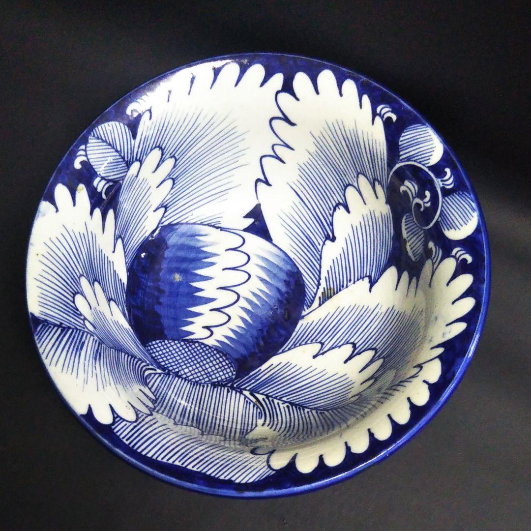 ※古伊万里染付け牡丹紋深鉢/蛇の目高台/箱無し/