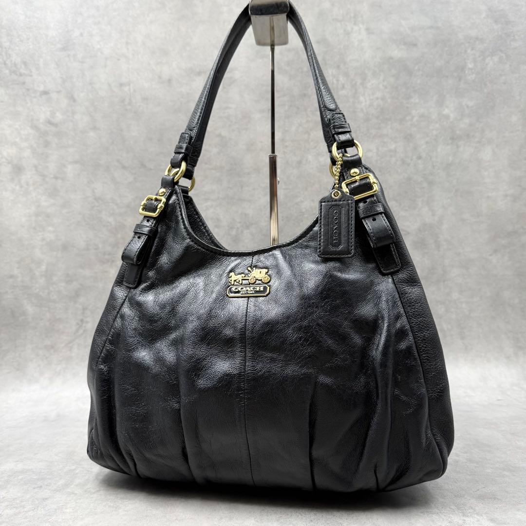 COACH マディソン マギー ショルダーバッグ ブラック レザー