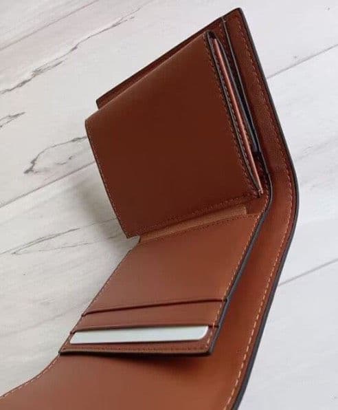 あやちゃす様レザー 三つ折り財布 ブラウン ゴールド金具