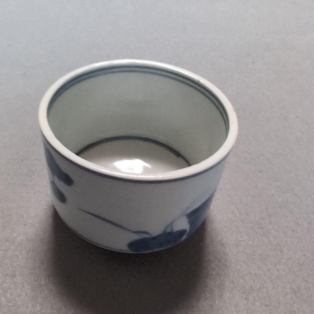 古伊万里そば猪口　古伊万里半筒そば猪口　古伊万里草花文そば猪口 古伊万里