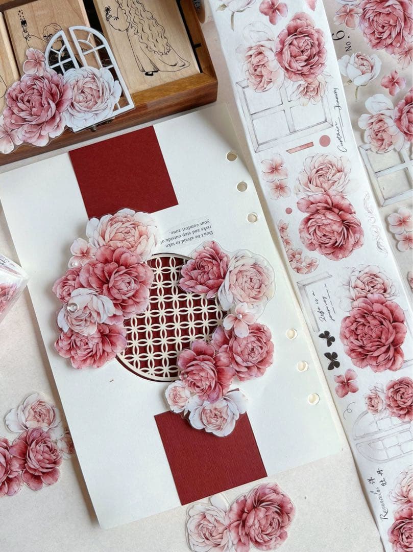 壹洱原创《胭脂窗》海外マスキングテープ　マステ 【1781】