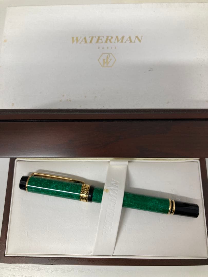 WATERMAN 緑色 万年筆 専用ケース付き