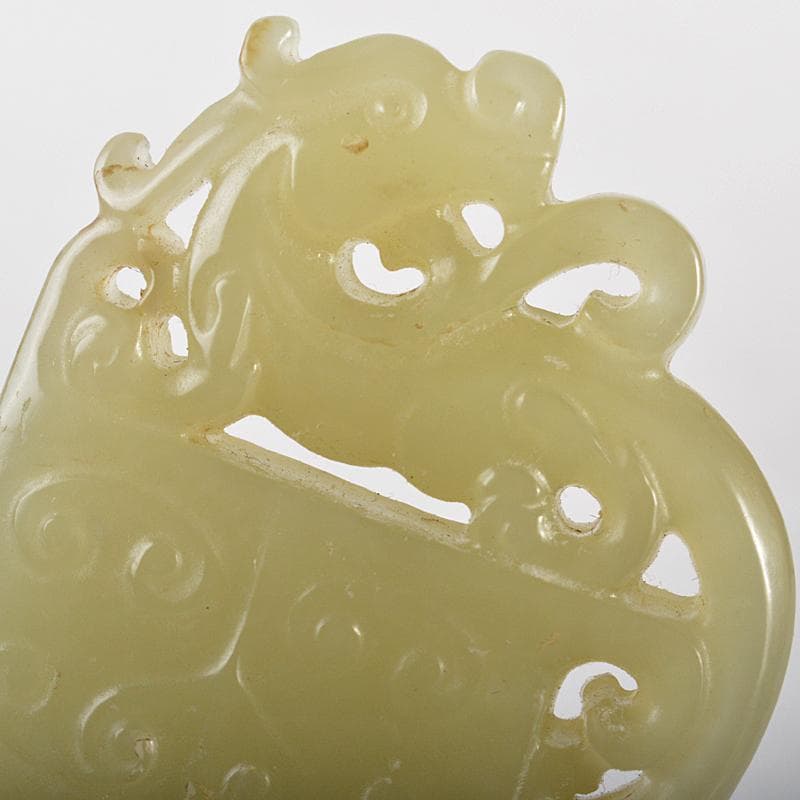 中国　玉石彫刻　神獣刻　根付　玉器　玉珮　V　R7116