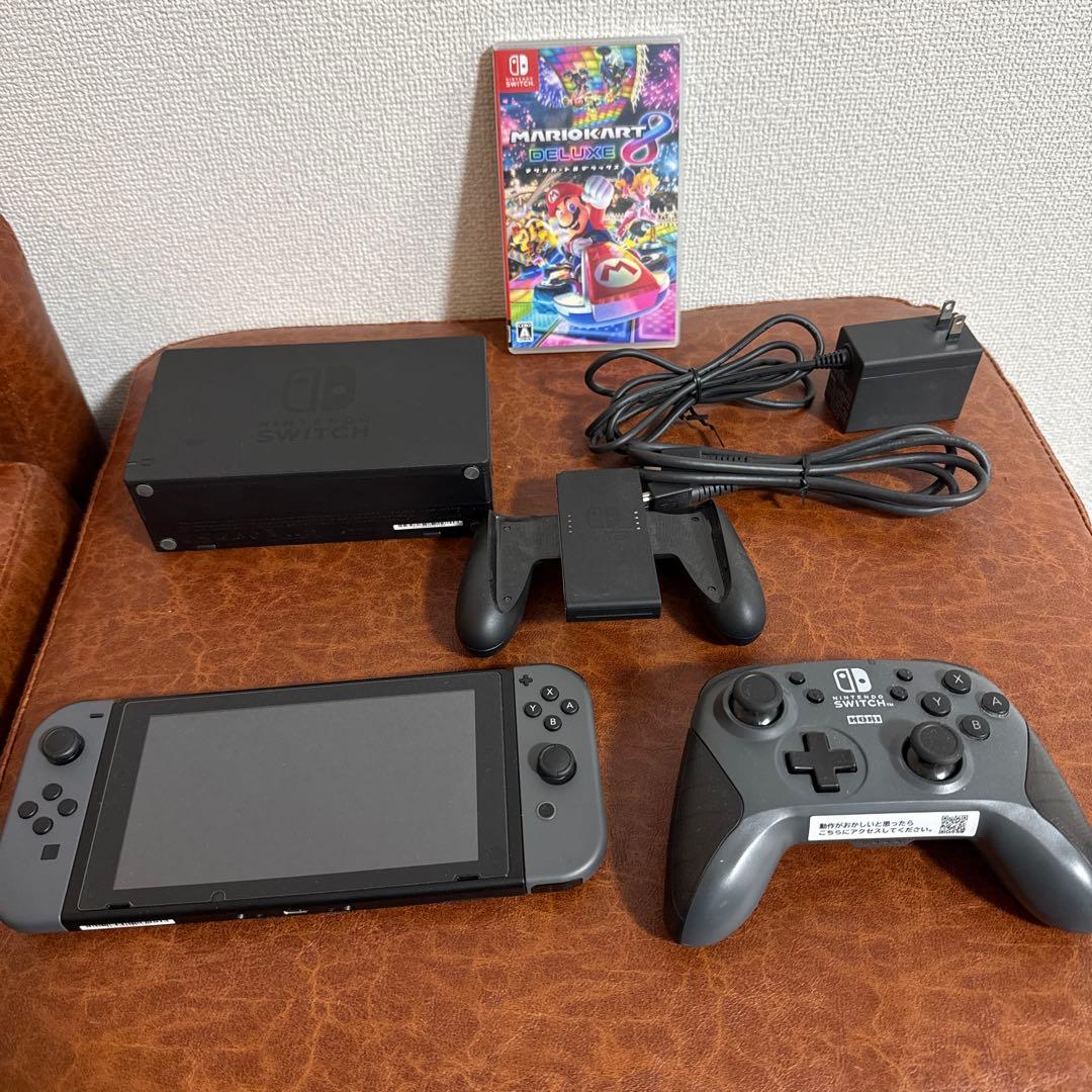 Nintendo Switch グレー 本体 + マリオカート8 コントローラ付