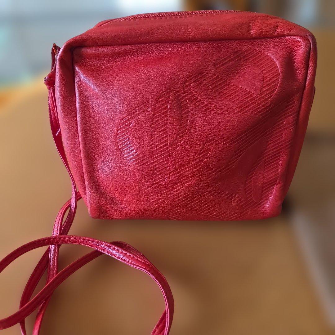 n*8様 オールドLOEWE 　斜め掛け　ナッパレザー　レッド レザー ショルダ