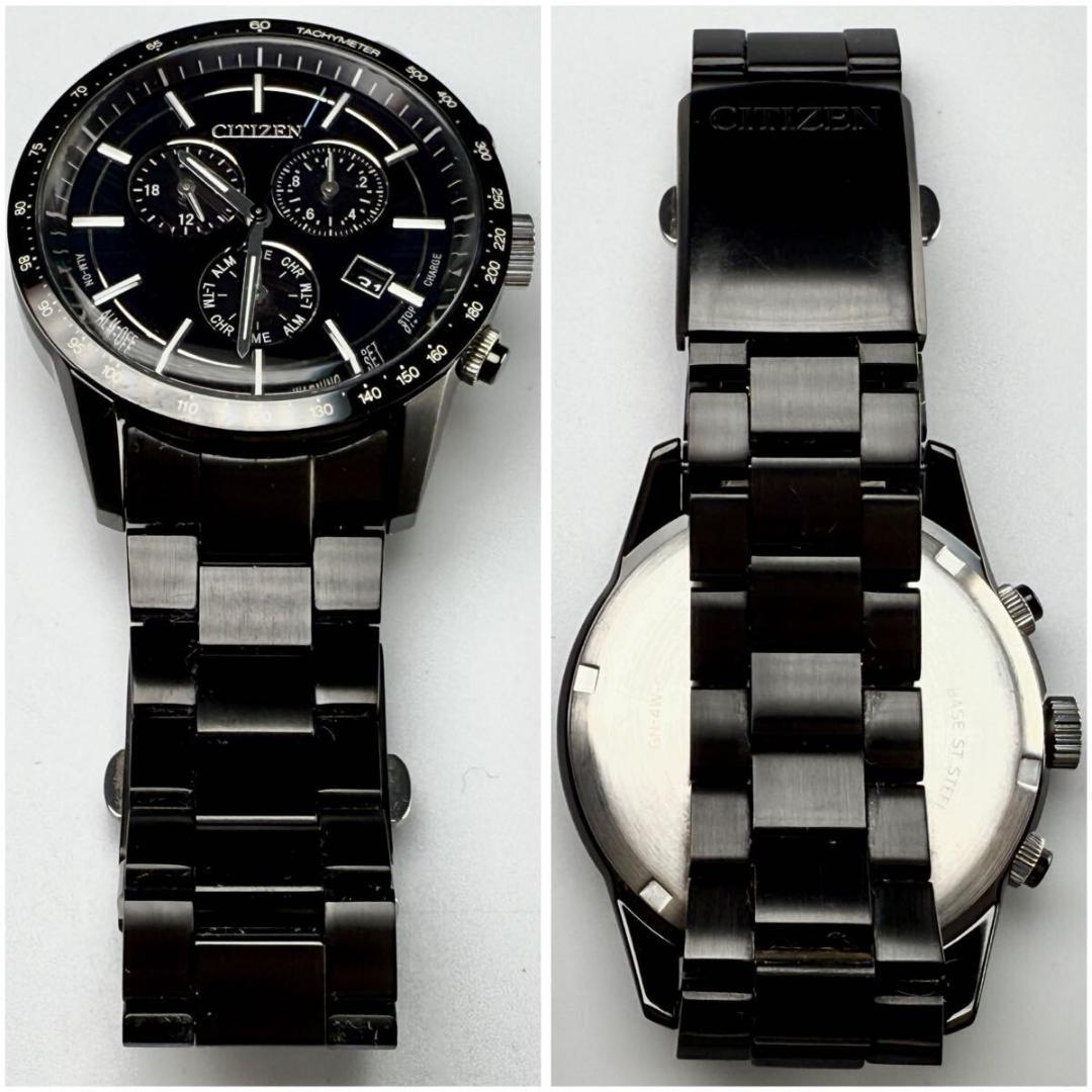 極美品【稼働】シチズン 腕時計 エコドライブ クロノグラフ 新品ベルト付