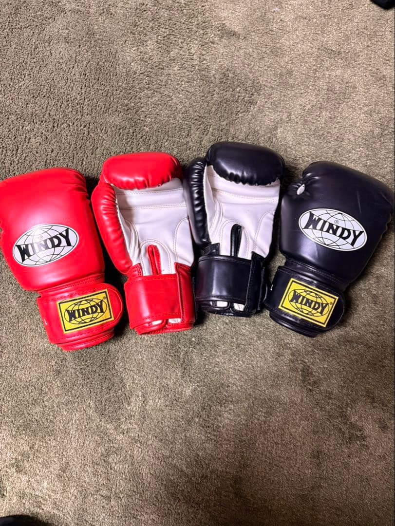 WINDY ボクシンググローブ キックミット　シンガードセット　週末限定値引き‼️
