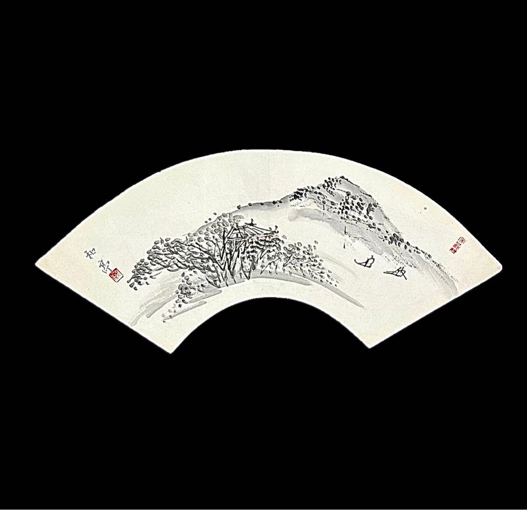 滝和亭　肉筆！江戸期扇絵　真作