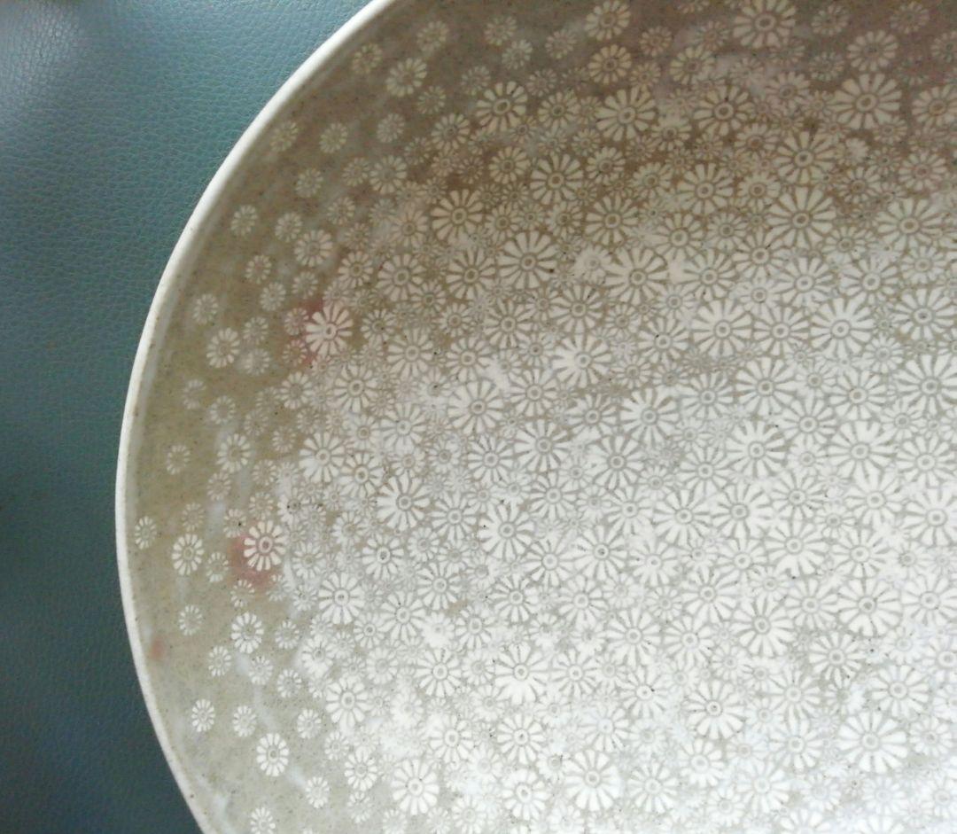 韓国人間国宝　申相浩の花三島鉢　秀作