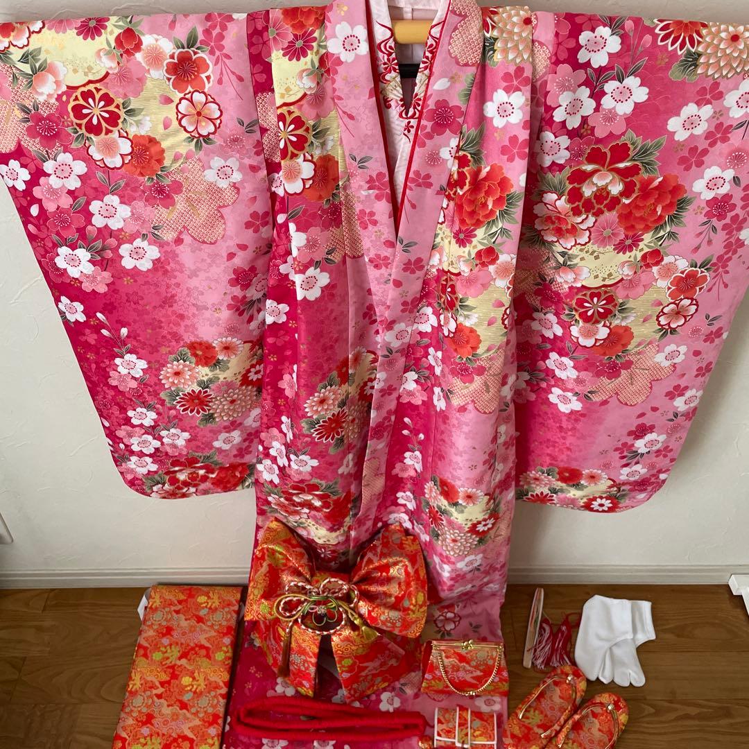 7歳 女の子 着物 七五三 着物セット 11点 はこせこ