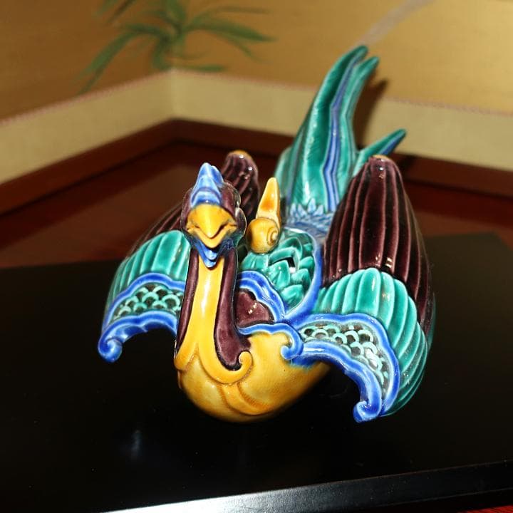茶道具香炉 九谷焼陶芸家　木田弘之　香炉　彩釉瑞鳥