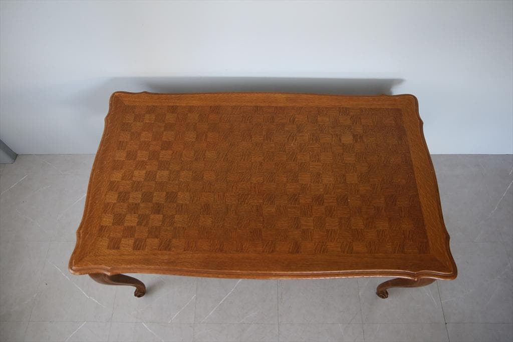 フランスアンティーク猫脚ダイニングテーブル/伸張式木製机/6人用(90-84)