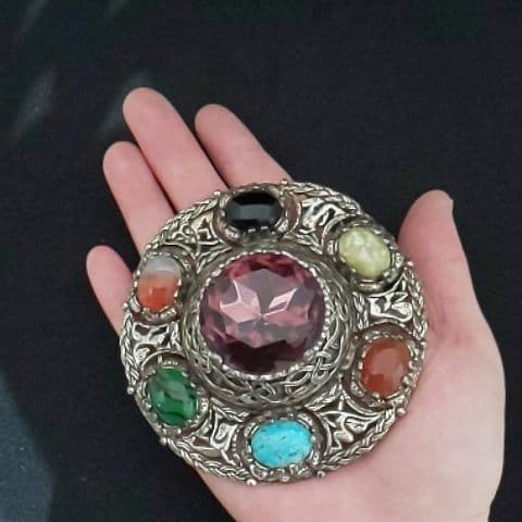 レア！！！イギリス ヴィンテージ MIRACLE社 大きなブローチ ネックレス