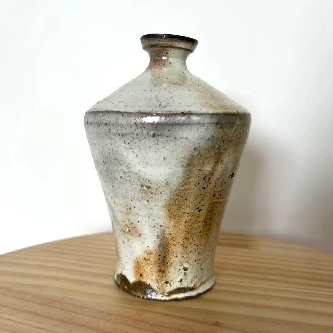 境道一 粉引 花入れ 花瓶