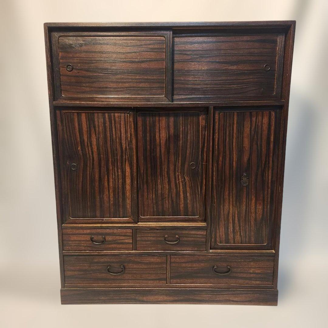 時代箪笥 茶箪笥 飾り棚 引戸 引出し 和家具 古民具 アンティーク 昭和レトロ