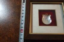 金で縁取りしてある　真珠　飾り物　あまり見ること無い貝殻アート 木製フレーム付き