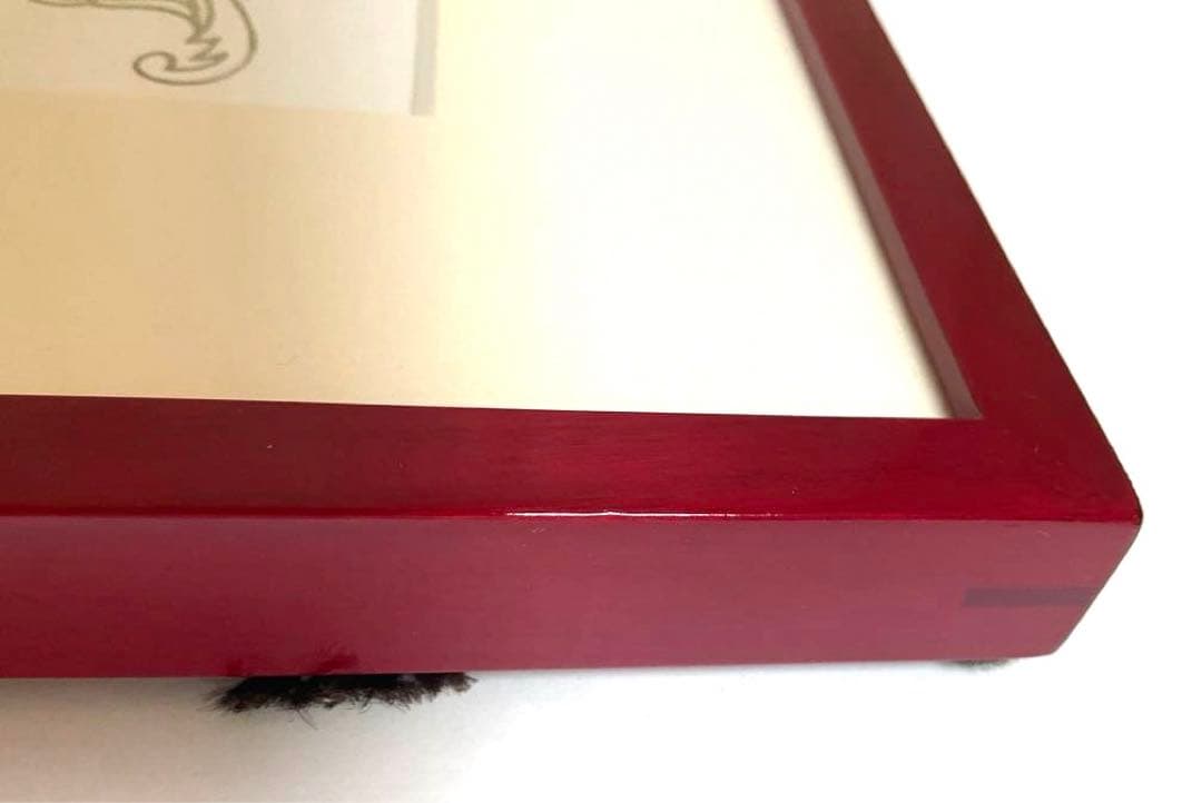 未使用美品　剪紙　中国伝統工芸品　切り絵細工　イタリア製高級額縁