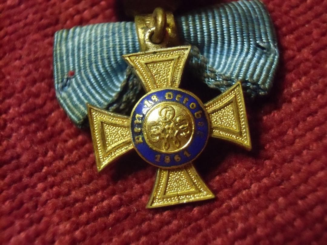 Ｗ帝政ドイツ軍/プロイセン王国＊ミニチュア襟用＊１８６９王冠勲章４等（実物）