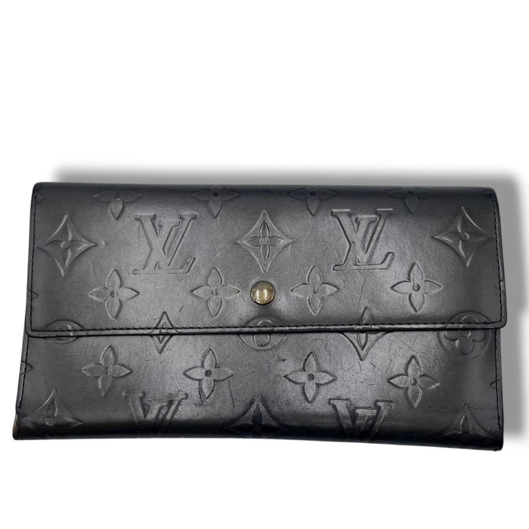 LOUIS VUITTON ヴェルニ　ポルトトレゾール ヴェルニ　長財布 黒